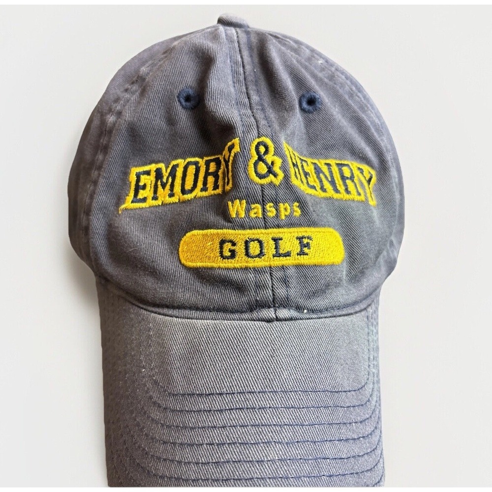 Emory & Henry University Hat Cap Golf Wasps Blue Legacy Strapback Embroidered